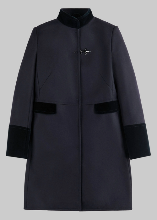 Cappotto monopetto con gancio