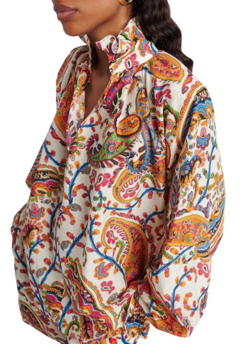 Women's v-neck blouse scarf - 2