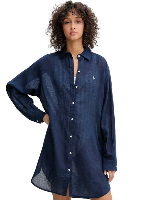 Ralph Lauren Boyfriend Shirt Navy Donna - 1