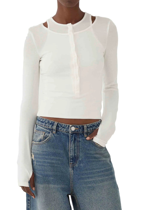 Eleh Top Bianco Donna - 1