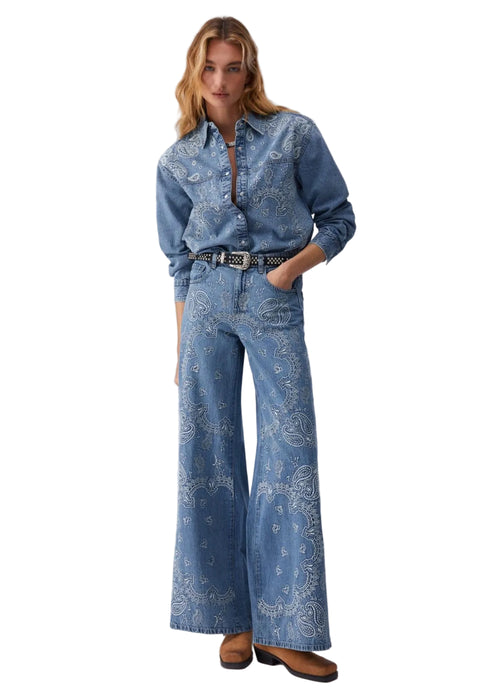 Pant.flare ricamo hw - 1