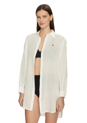 Ralph Lauren Boyfriend Shirt Cream Donna - 3